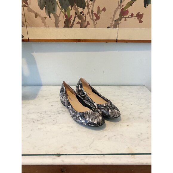 Jon Josef Shoes - Jon Josef Shoes Womens Size 5.5 Black White Snakeskin Ballet Flats Made Spain